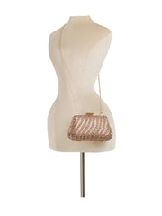 Wavy Rhinestone Frame Clutch