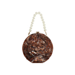 Bloomed Flower Round Clutch