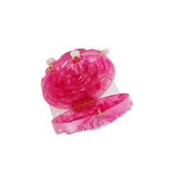 Bloomed Flower Round Clutch
