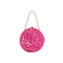 Bloomed Flower Round Clutch