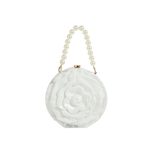 Bloomed Flower Round Clutch