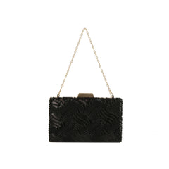 Sequin Wave Box Clutch