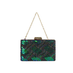 Sequin Wave Box Clutch