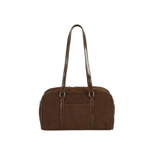 Sleek Suede Shoulder Tote