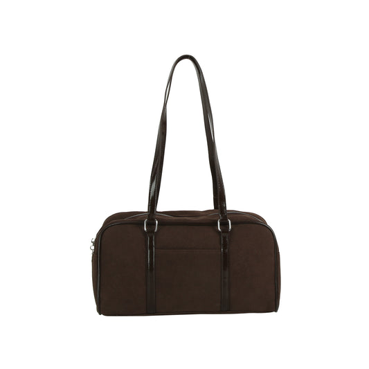 Sleek Suede Shoulder Tote