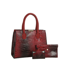 Crocodile Embossed 3-Piece Tote Set