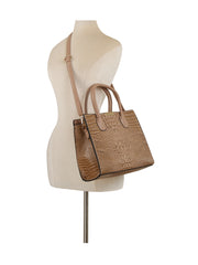 Crocodile Embossed 3-Piece Tote Set