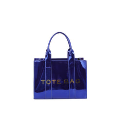 Oversized Metallic Structured Tote Bag Set (2-Piece)