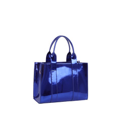 Oversized Metallic Structured Tote Bag Set (2-Piece)