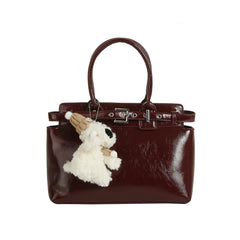 Glossy Buckle Charm Tote