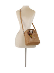 Woven Embossed Charm 2-Piece Tote Set