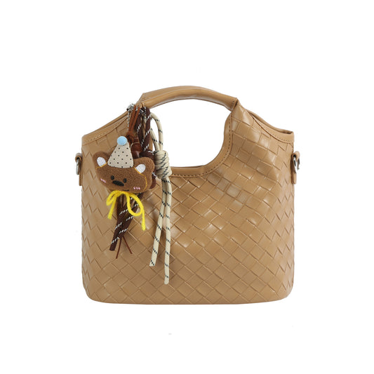 Woven Embossed Charm 2-Piece Tote Set