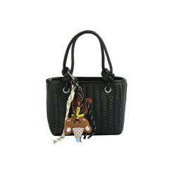 Fishtail Embossed Woven Charm Mini Tote