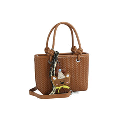 Fishtail Embossed Woven Charm Mini Tote