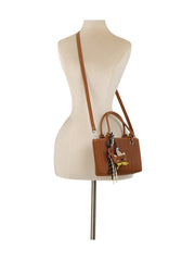 Fishtail Embossed Woven Charm Mini Tote