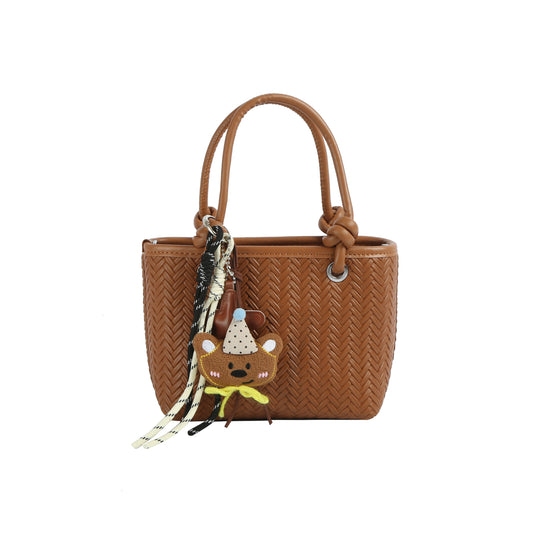 Fishtail Embossed Woven Charm Mini Tote