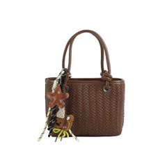 Fishtail Embossed Woven Charm Mini Tote