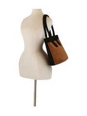 Two-Tone Suede Touch Tote