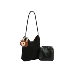 Plush Charm Suede Shoulder Bag Set