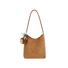 Plush Charm Suede Shoulder Bag Set