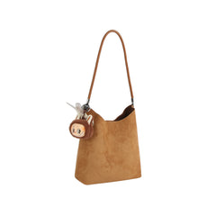 Plush Charm Suede Shoulder Bag Set
