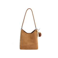 Plush Charm Suede Shoulder Bag Set