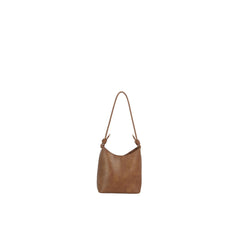 Knotted Strap Faux Leather Hobo Shoulder Bag with Matching Pouch