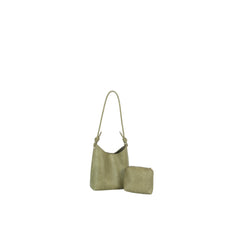 Knotted Strap Faux Leather Hobo Shoulder Bag with Matching Pouch