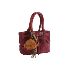 Mini Suede Bucket Satchel