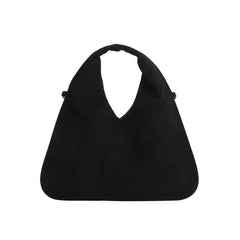 Suede Triangle Handle Hobo