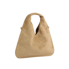 Suede Triangle Handle Hobo
