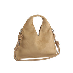 Suede Triangle Handle Hobo