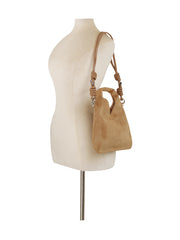 Suede Triangle Handle Hobo