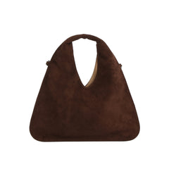 Suede Triangle Handle Hobo