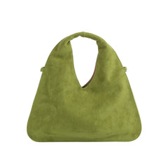 Suede Triangle Handle Hobo