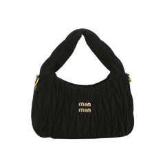 Mini Quilted Faux Suede Hobo Bag