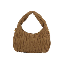 Mini Quilted Faux Suede Hobo Bag