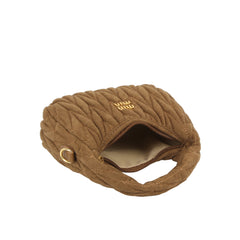 Mini Quilted Faux Suede Hobo Bag
