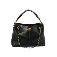 Quilted Chain-Link Shoulder Tote