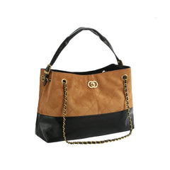 Quilted Chain-Link Shoulder Tote