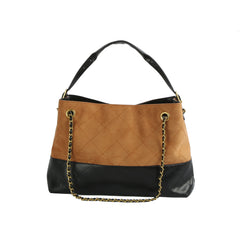 Quilted Chain-Link Shoulder Tote