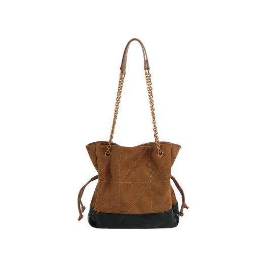 Chain Strap Drawstring Shoulder Tote