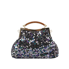 Sequin Frame Handle Shoulder Bag