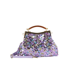 Sequin Frame Handle Shoulder Bag