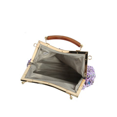 Sequin Frame Handle Shoulder Bag