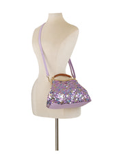 Sequin Frame Handle Shoulder Bag