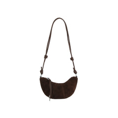 Knotted Suede Crescent Shoulder Bag