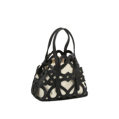 Cutout Cage Mini Tote with Canvas Inner Pouch