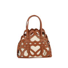 Cutout Cage Mini Tote with Canvas Inner Pouch