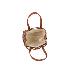 Cutout Cage Mini Tote with Canvas Inner Pouch